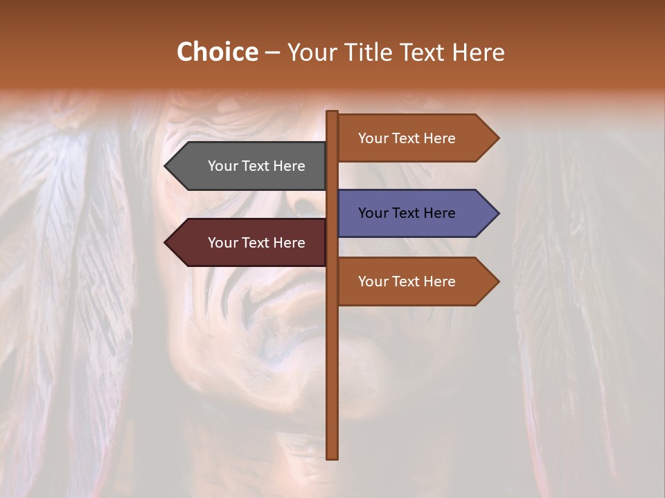 Wooden Indian Face PowerPoint Template