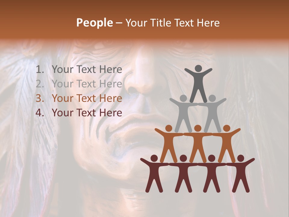 Wooden Indian Face PowerPoint Template