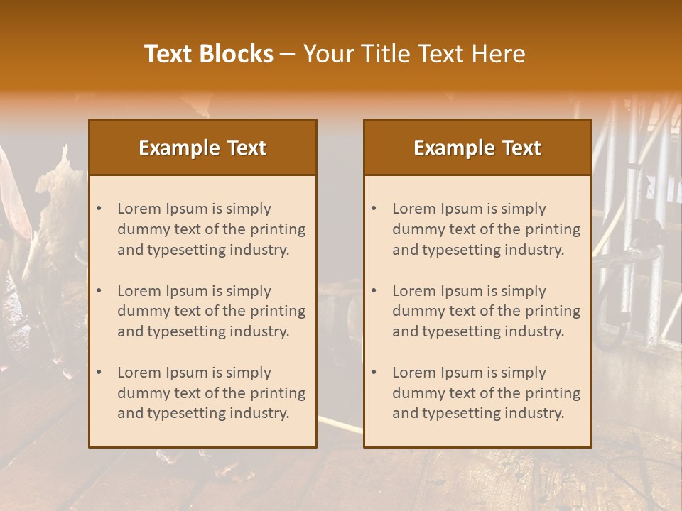 A Group Of Cows Standing Next To Each Other On A Wooden Floor PowerPoint Template