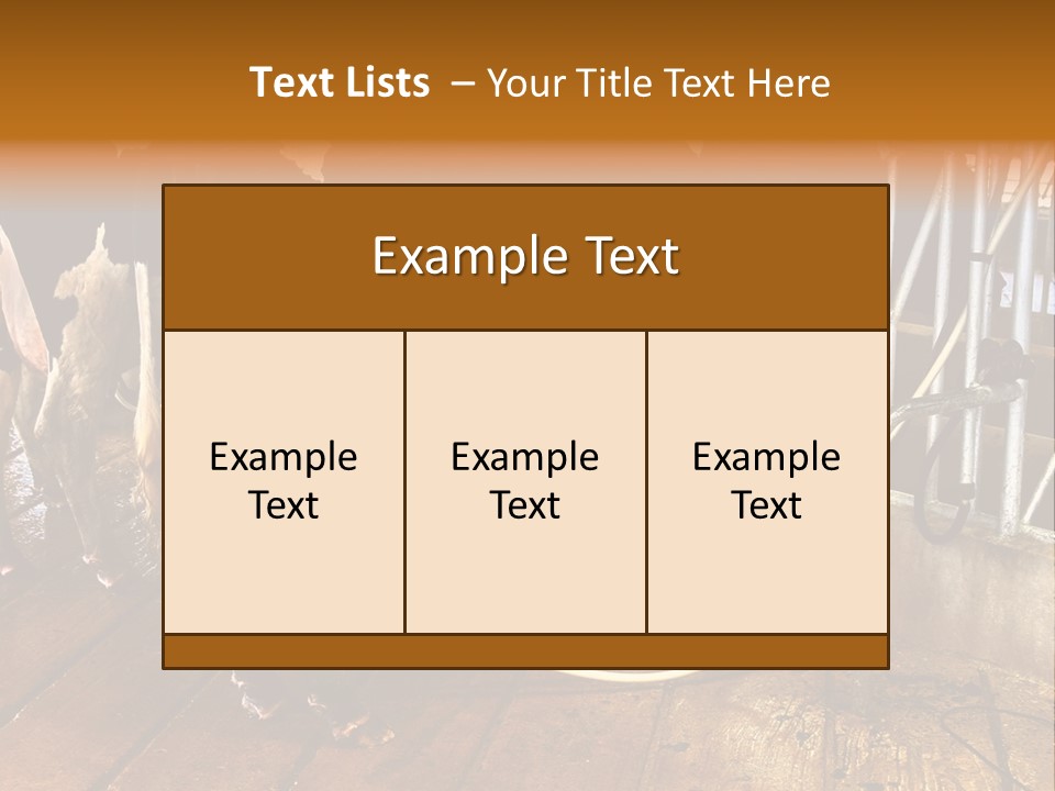 A Group Of Cows Standing Next To Each Other On A Wooden Floor PowerPoint Template