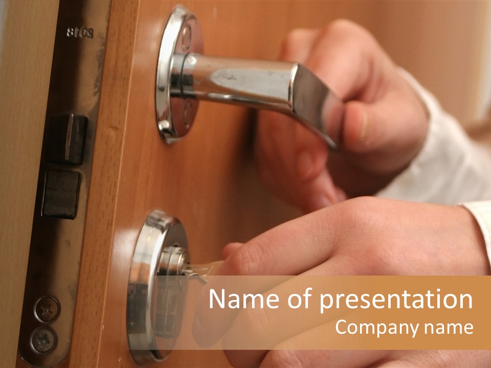 Keys And Door PowerPoint Template