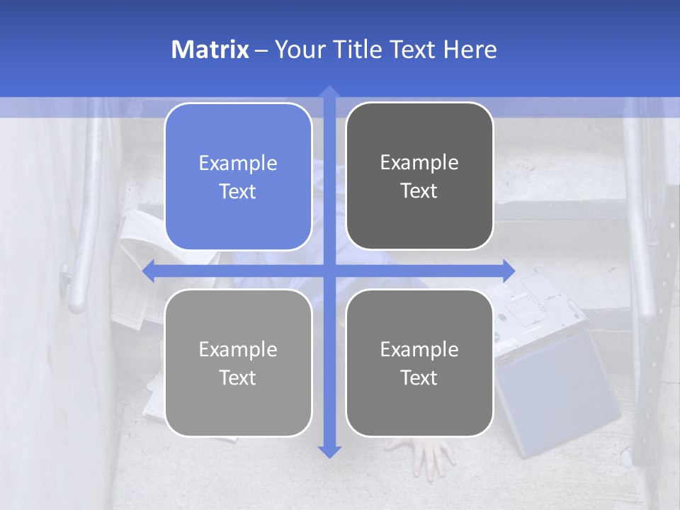 A Man Falling Down A Flight Of Stairs PowerPoint Template