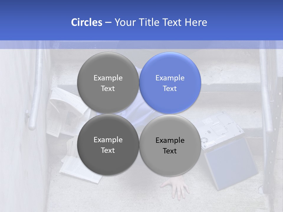 A Man Falling Down A Flight Of Stairs PowerPoint Template