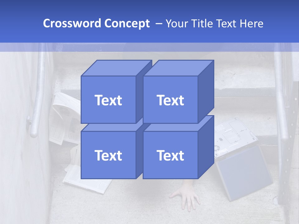 A Man Falling Down A Flight Of Stairs PowerPoint Template