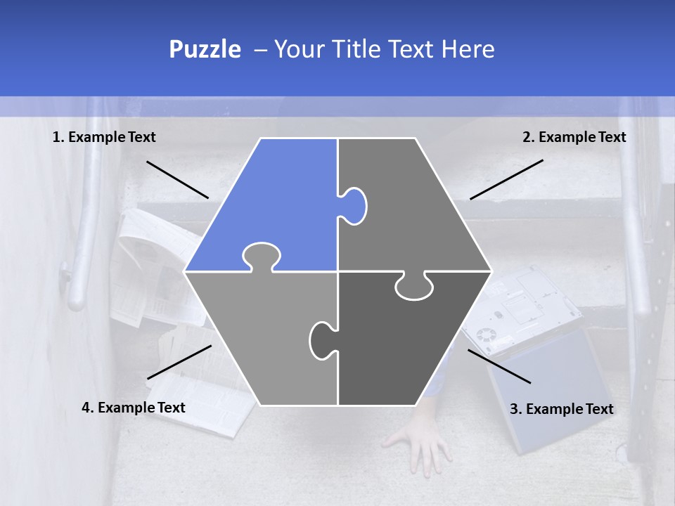 A Man Falling Down A Flight Of Stairs PowerPoint Template