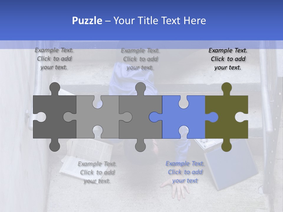 A Man Falling Down A Flight Of Stairs PowerPoint Template