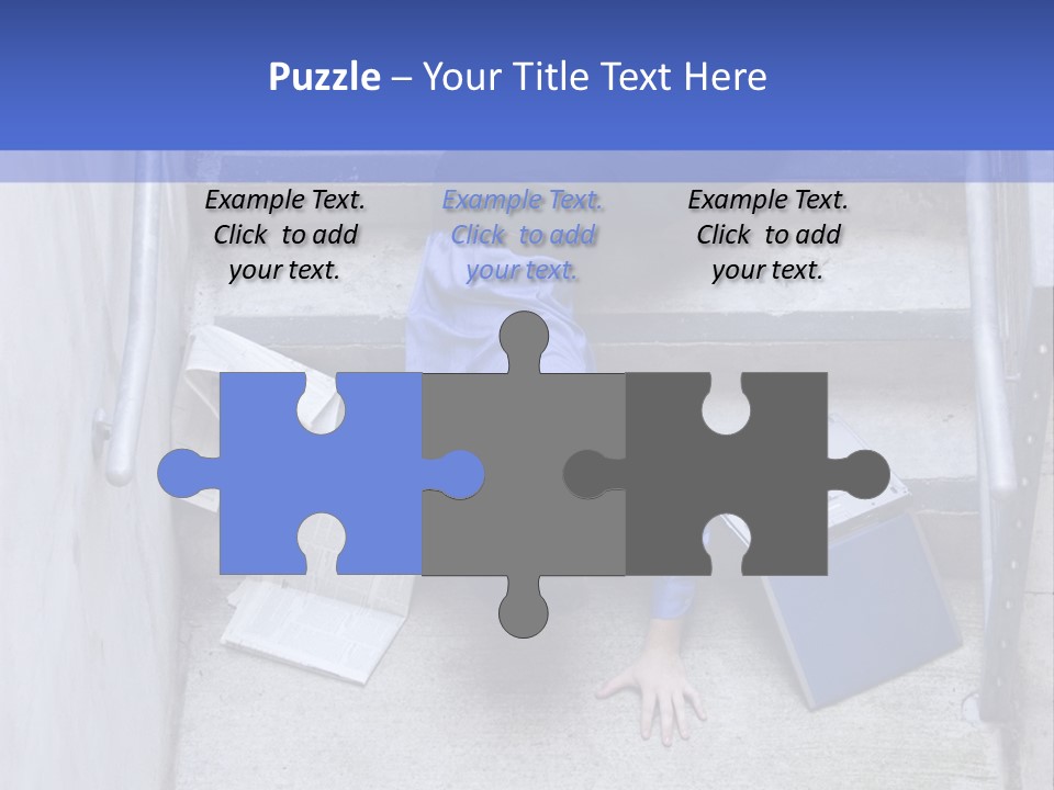 A Man Falling Down A Flight Of Stairs PowerPoint Template