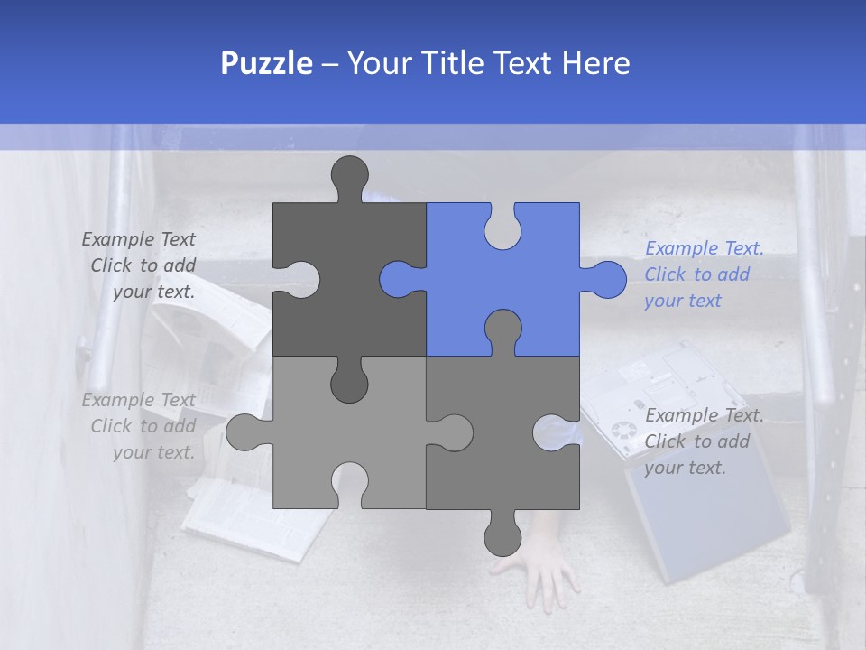 A Man Falling Down A Flight Of Stairs PowerPoint Template