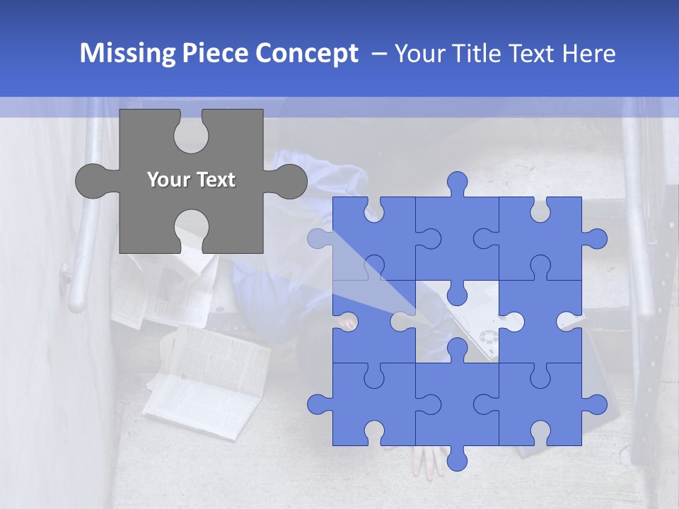 A Man Falling Down A Flight Of Stairs PowerPoint Template