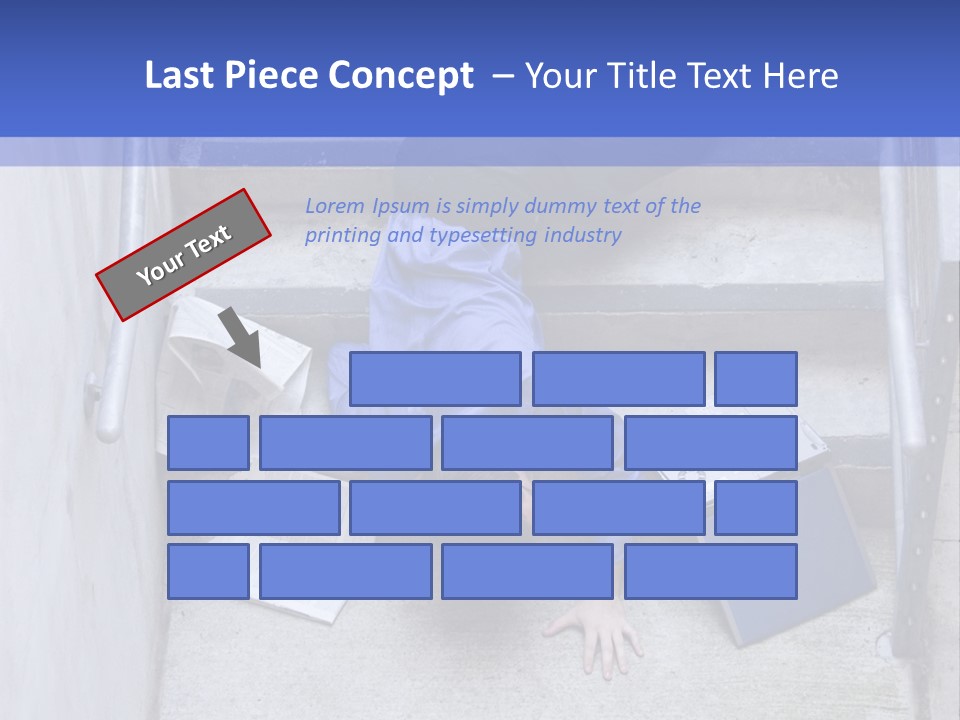A Man Falling Down A Flight Of Stairs PowerPoint Template