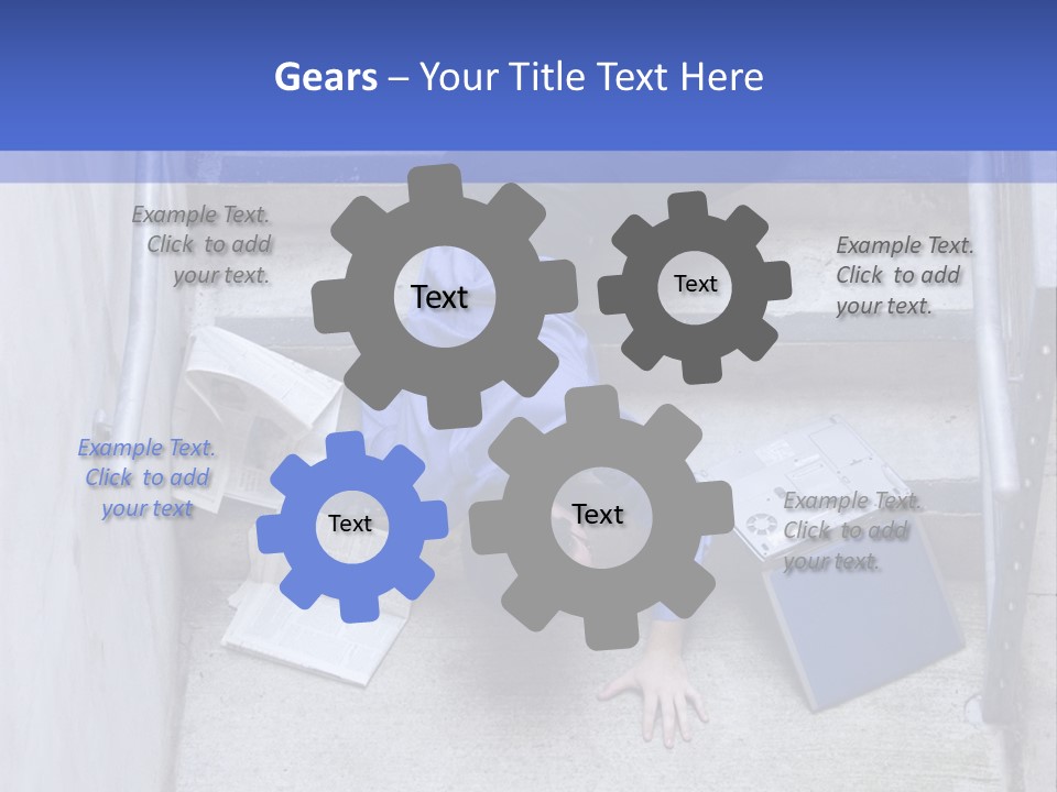 A Man Falling Down A Flight Of Stairs PowerPoint Template