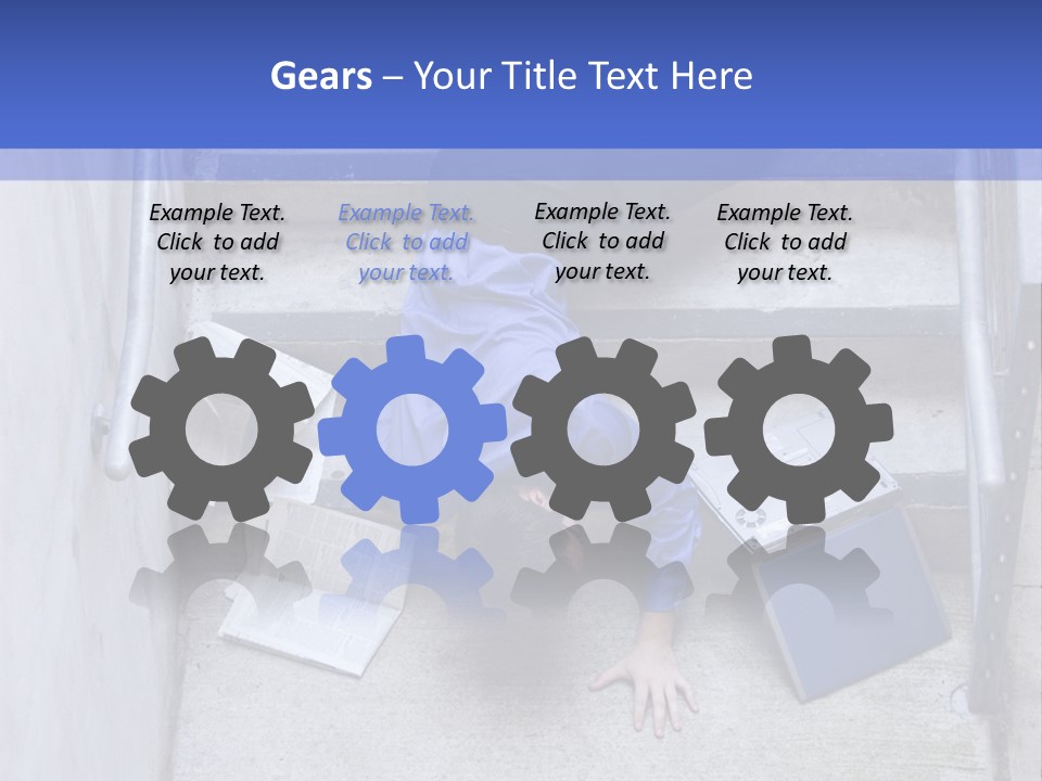 A Man Falling Down A Flight Of Stairs PowerPoint Template