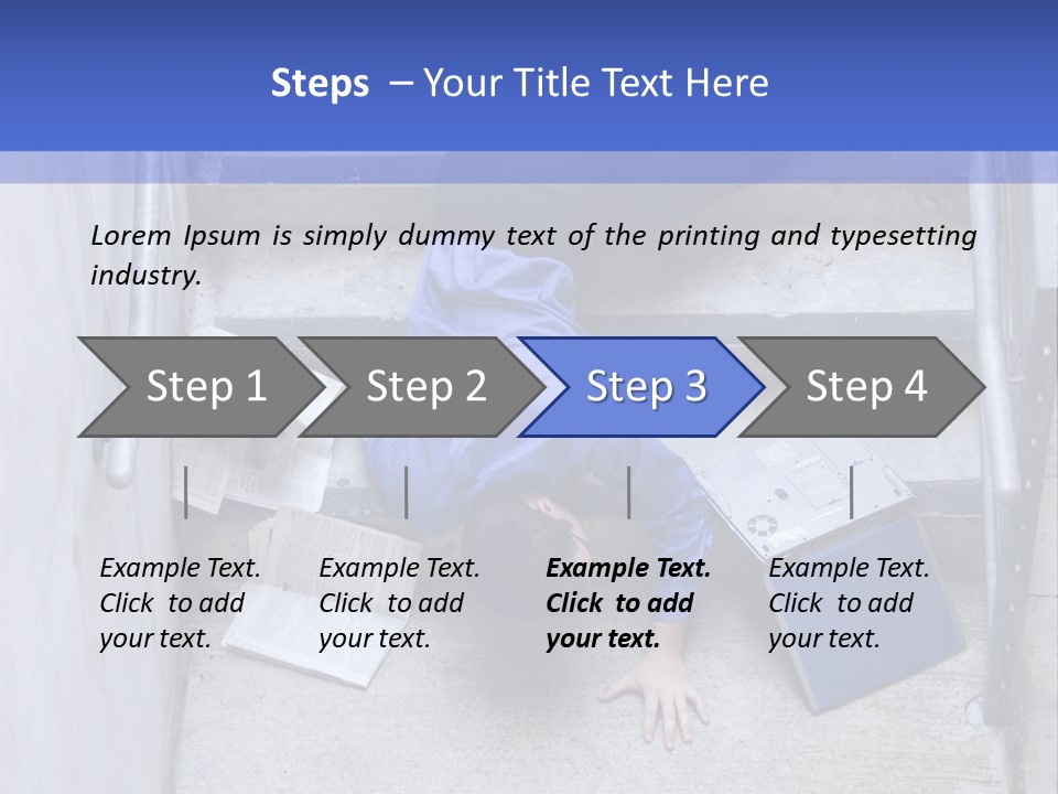 A Man Falling Down A Flight Of Stairs PowerPoint Template