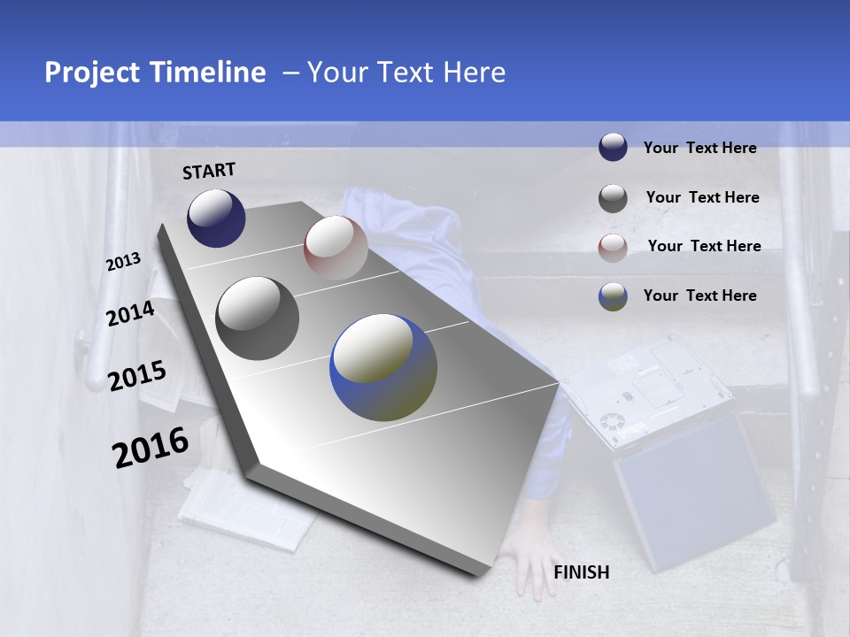 A Man Falling Down A Flight Of Stairs PowerPoint Template