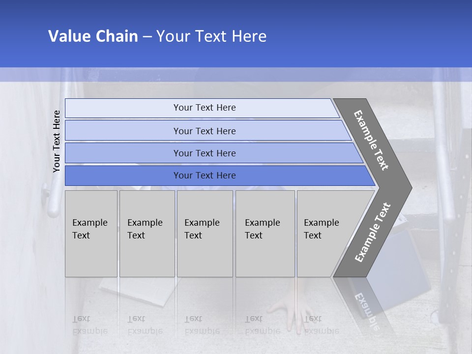 A Man Falling Down A Flight Of Stairs PowerPoint Template