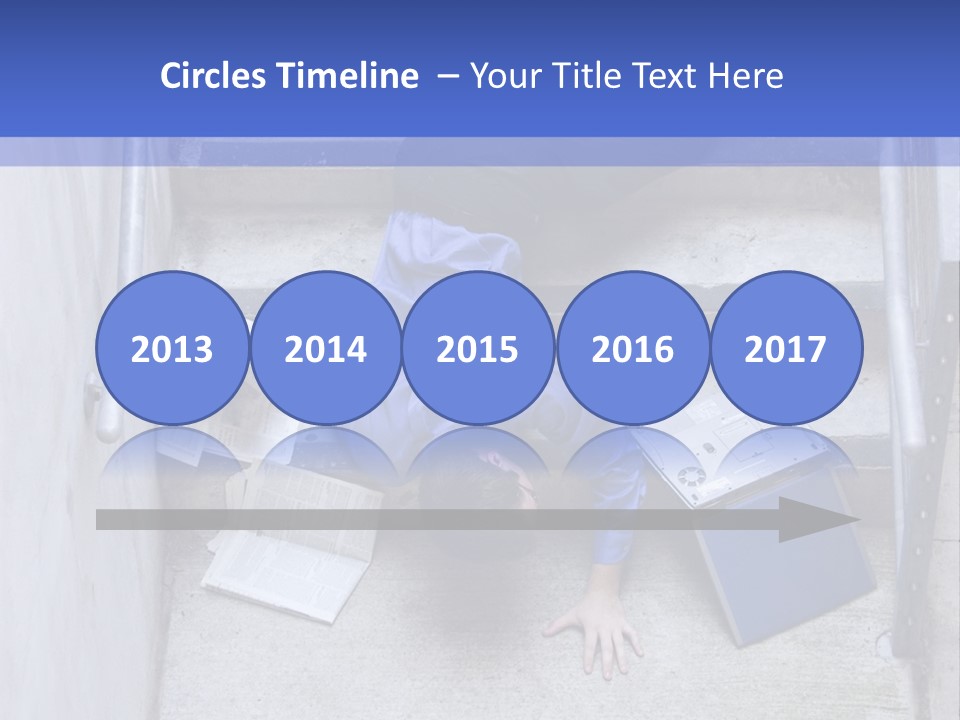 A Man Falling Down A Flight Of Stairs PowerPoint Template