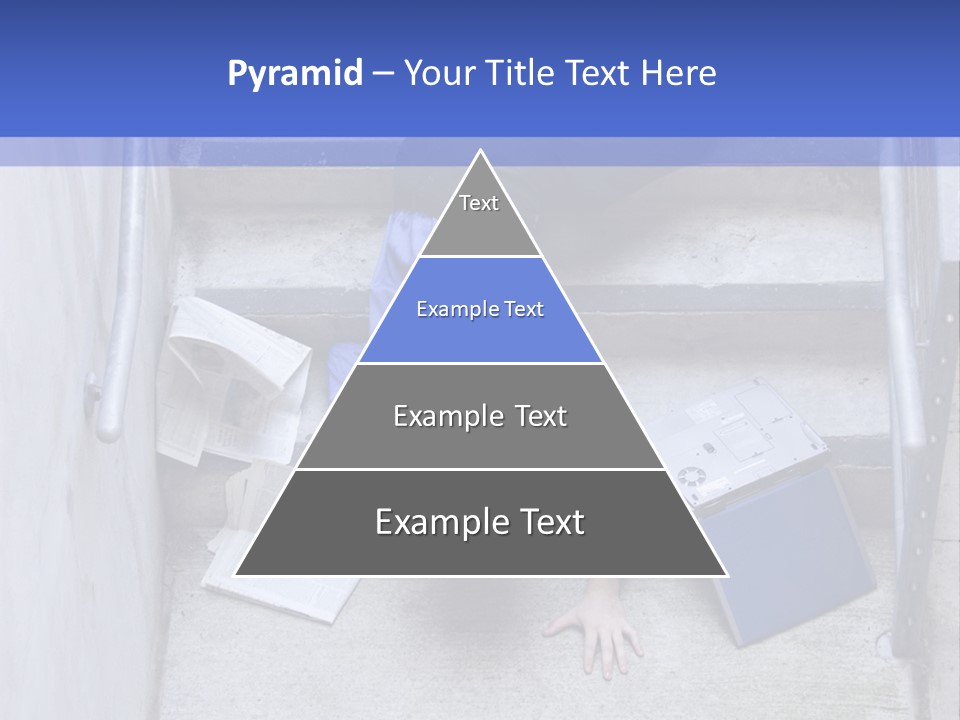 A Man Falling Down A Flight Of Stairs PowerPoint Template