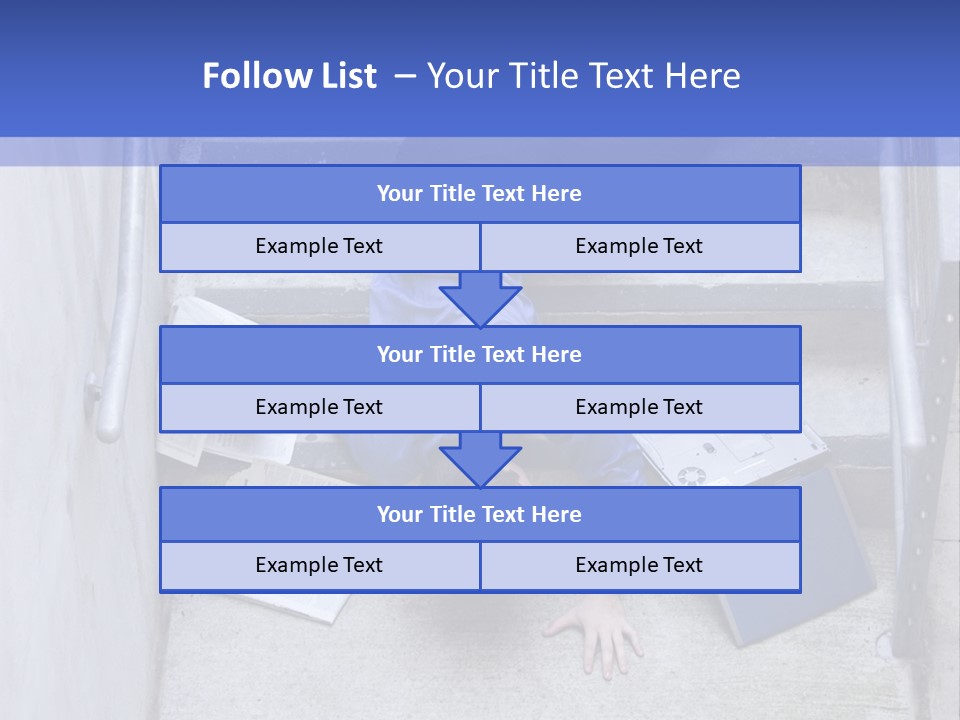 A Man Falling Down A Flight Of Stairs PowerPoint Template