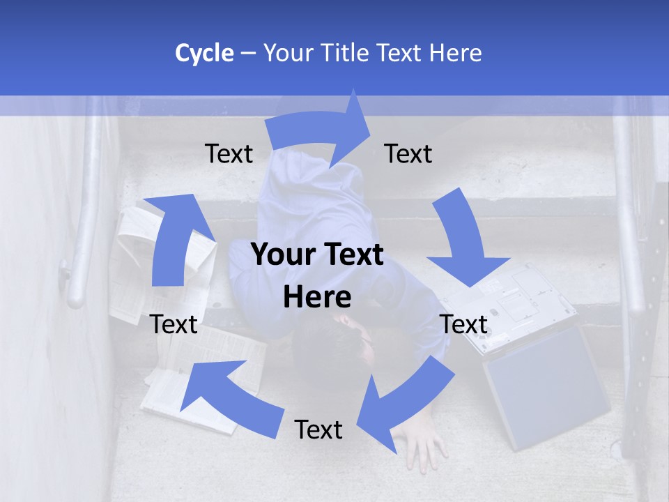 A Man Falling Down A Flight Of Stairs PowerPoint Template