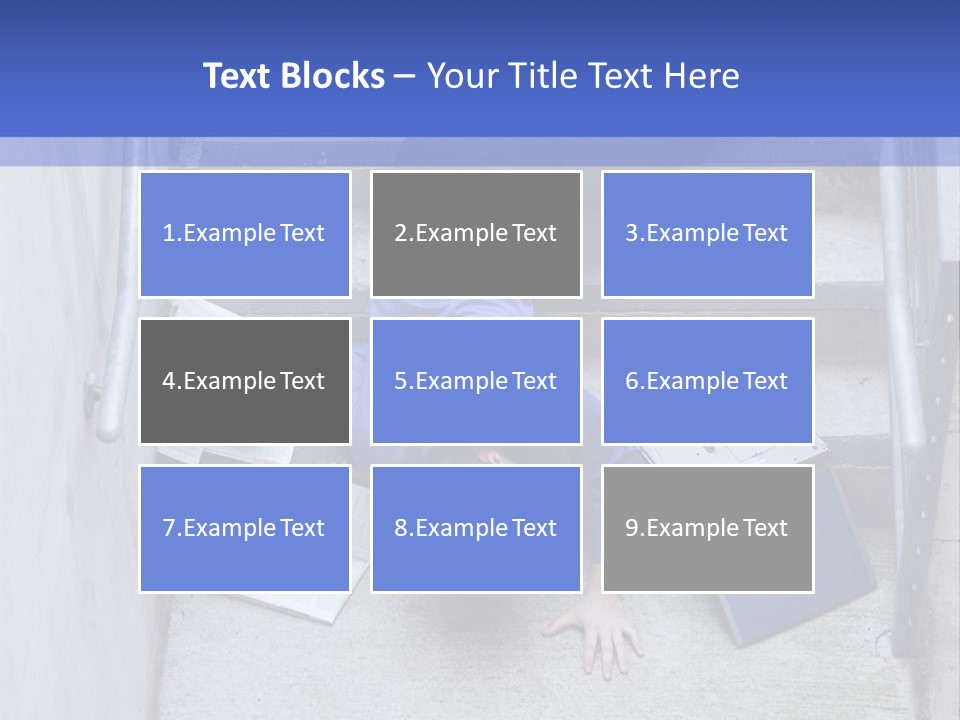 A Man Falling Down A Flight Of Stairs PowerPoint Template