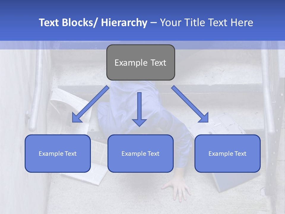 A Man Falling Down A Flight Of Stairs PowerPoint Template