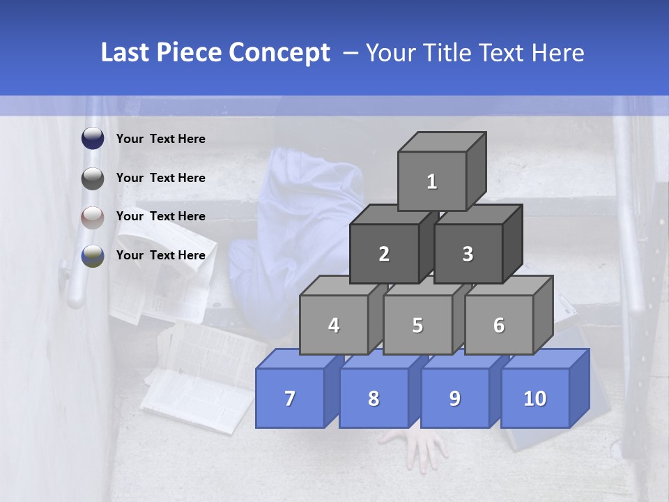 A Man Falling Down A Flight Of Stairs PowerPoint Template