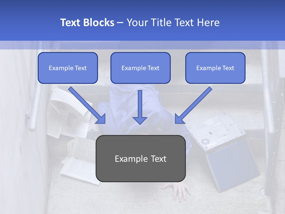 A Man Falling Down A Flight Of Stairs PowerPoint Template