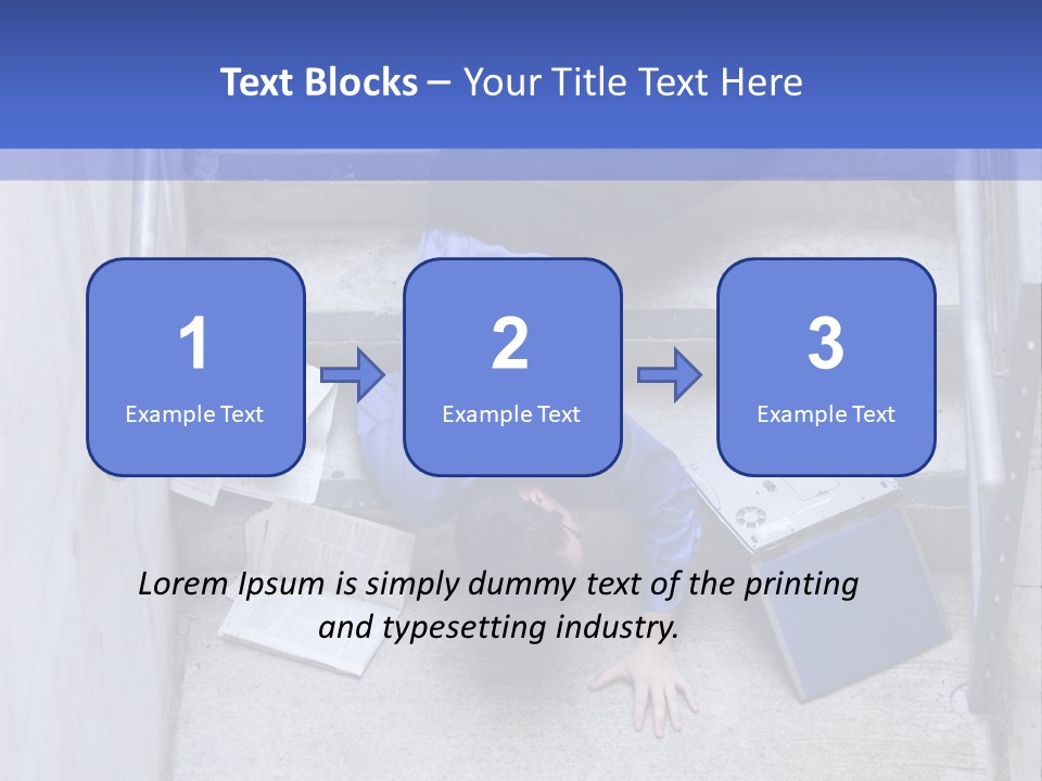 A Man Falling Down A Flight Of Stairs PowerPoint Template