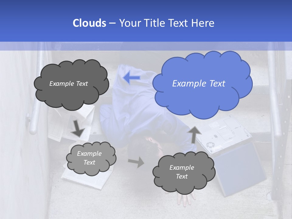A Man Falling Down A Flight Of Stairs PowerPoint Template