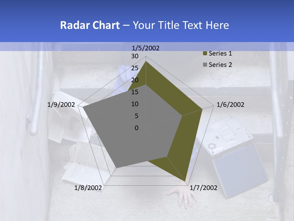 A Man Falling Down A Flight Of Stairs PowerPoint Template