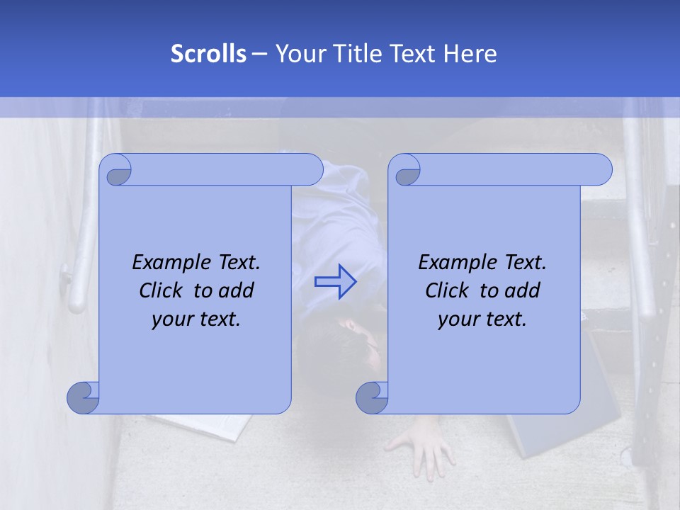 A Man Falling Down A Flight Of Stairs PowerPoint Template
