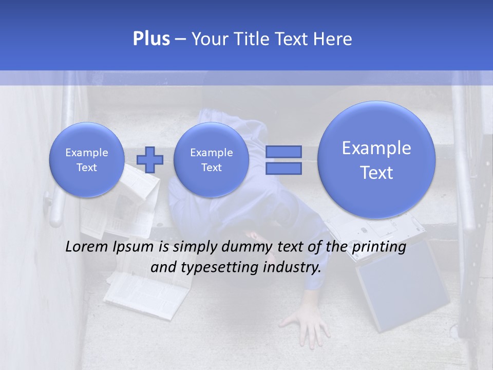 A Man Falling Down A Flight Of Stairs PowerPoint Template