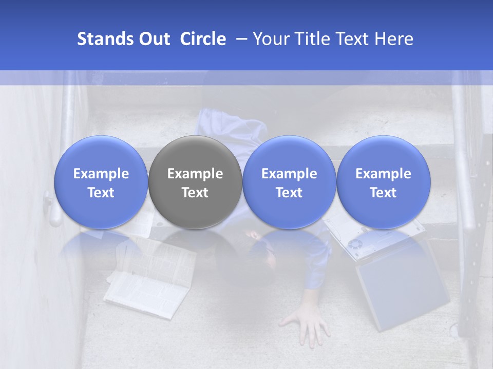 A Man Falling Down A Flight Of Stairs PowerPoint Template