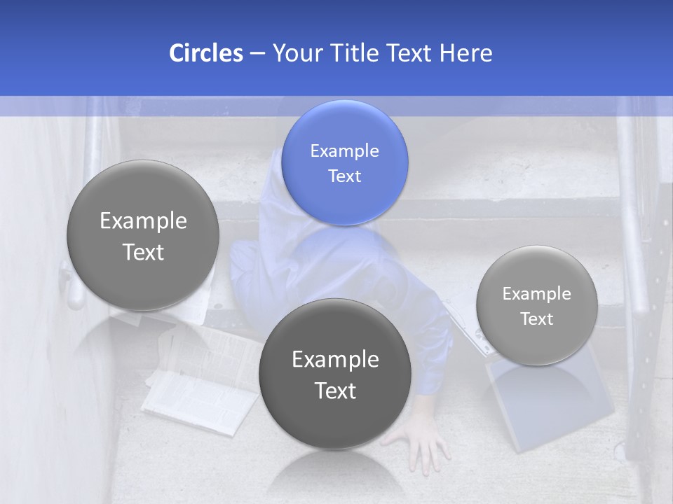 A Man Falling Down A Flight Of Stairs PowerPoint Template