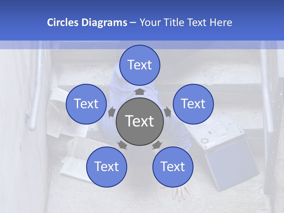 A Man Falling Down A Flight Of Stairs PowerPoint Template