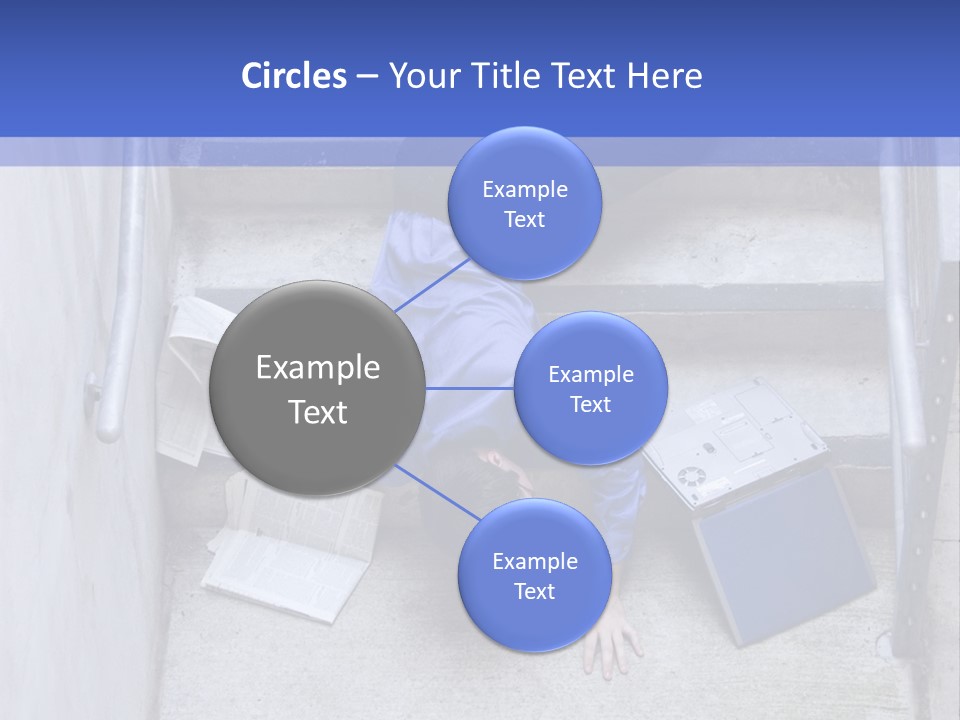 A Man Falling Down A Flight Of Stairs PowerPoint Template