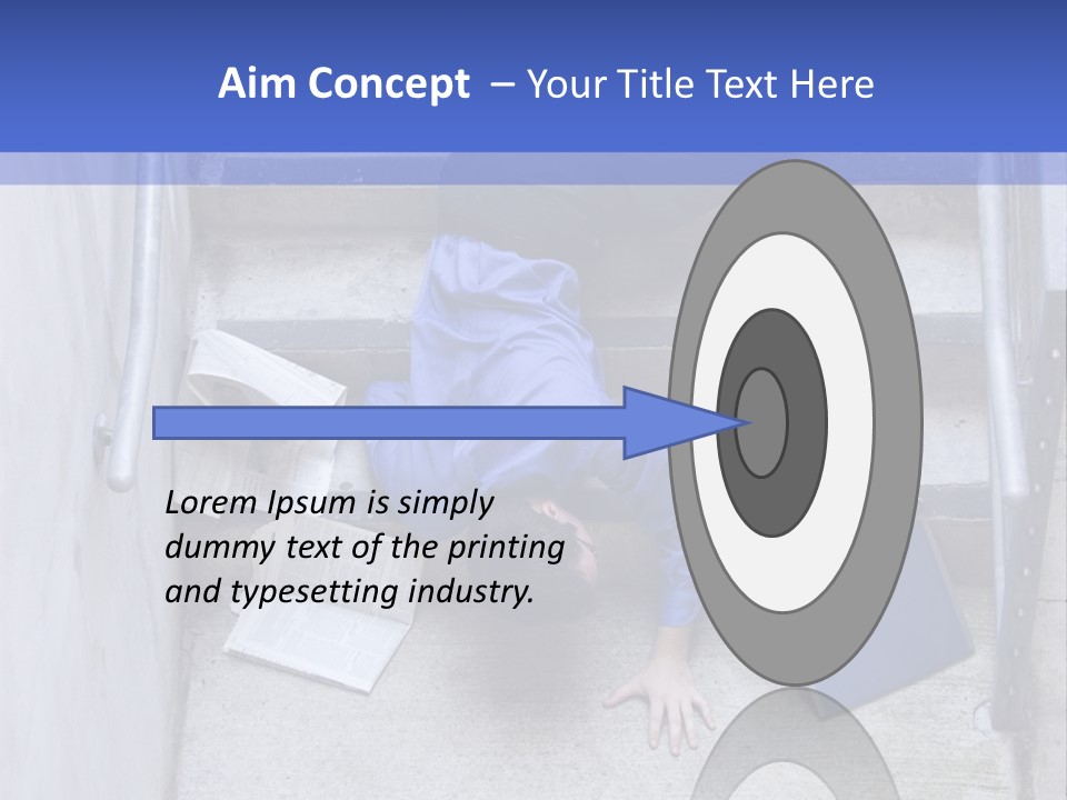 A Man Falling Down A Flight Of Stairs PowerPoint Template