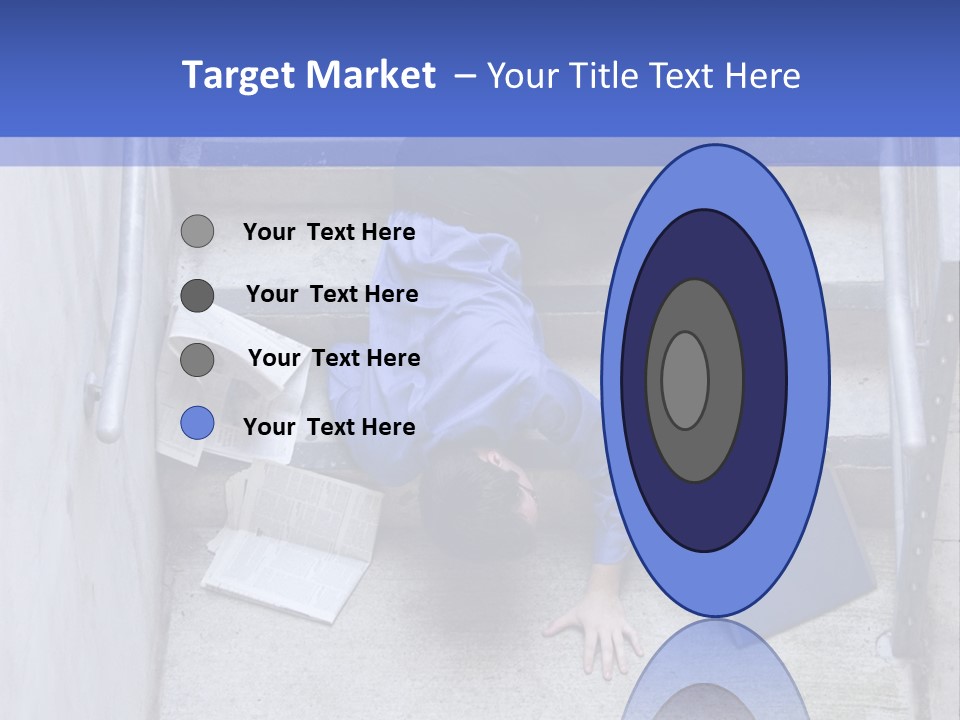 A Man Falling Down A Flight Of Stairs PowerPoint Template