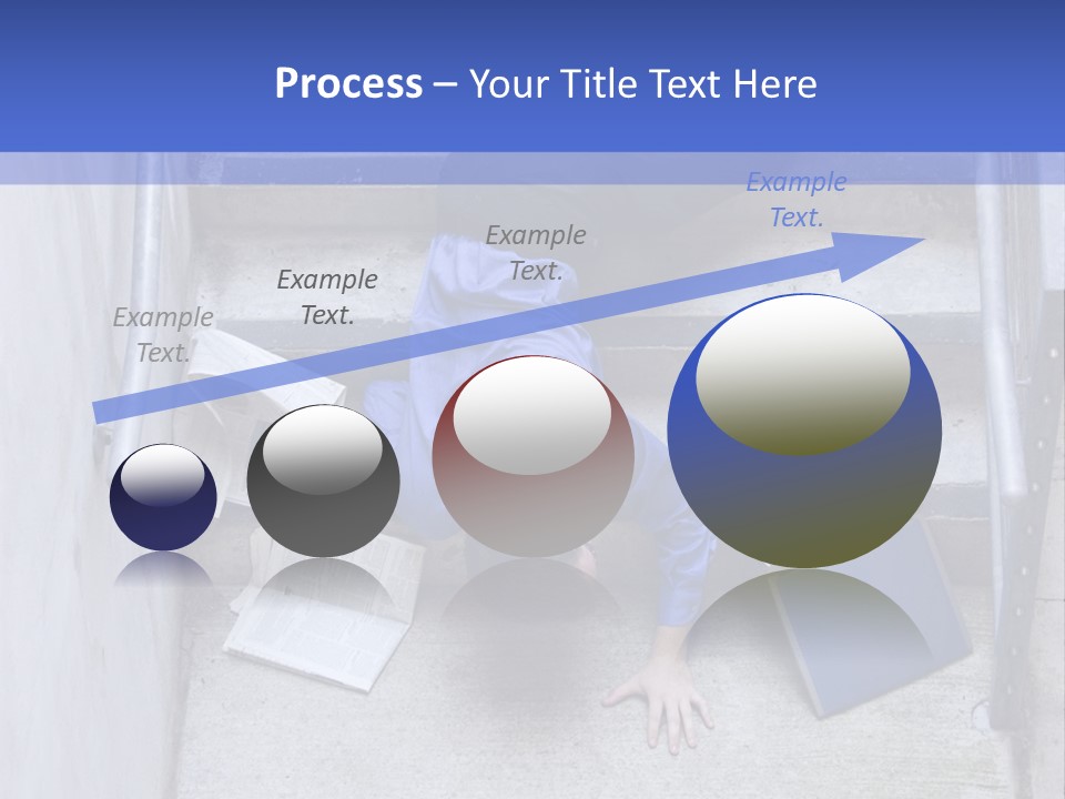 A Man Falling Down A Flight Of Stairs PowerPoint Template