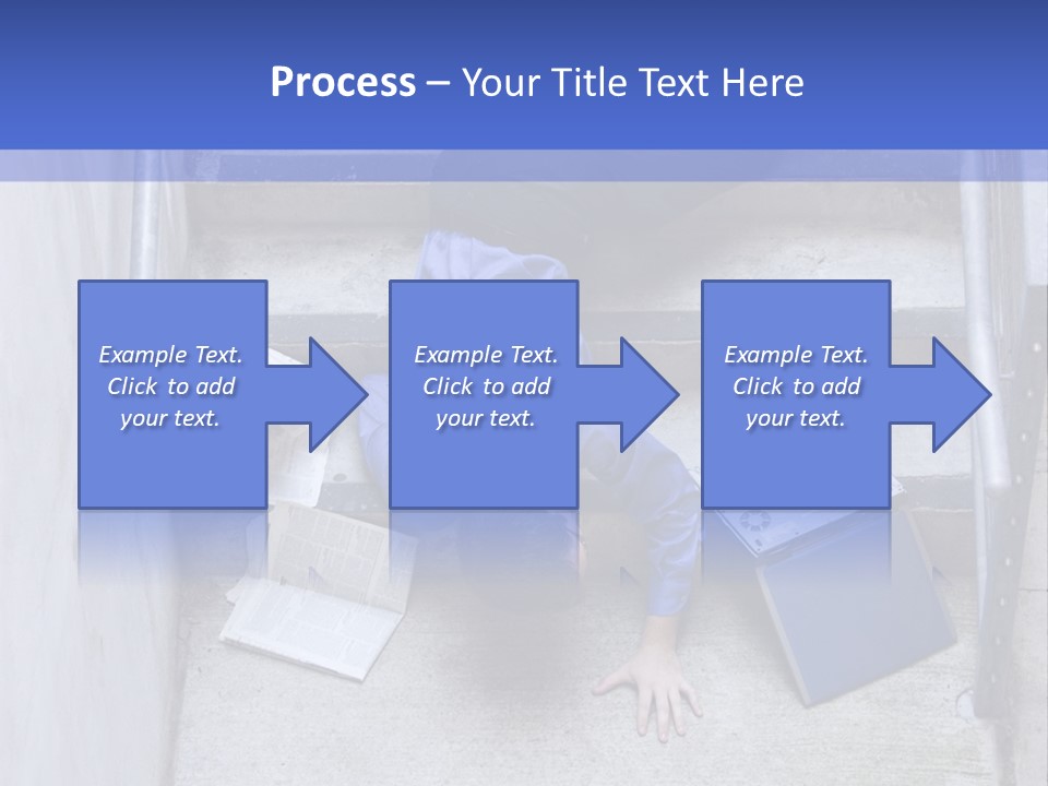 A Man Falling Down A Flight Of Stairs PowerPoint Template