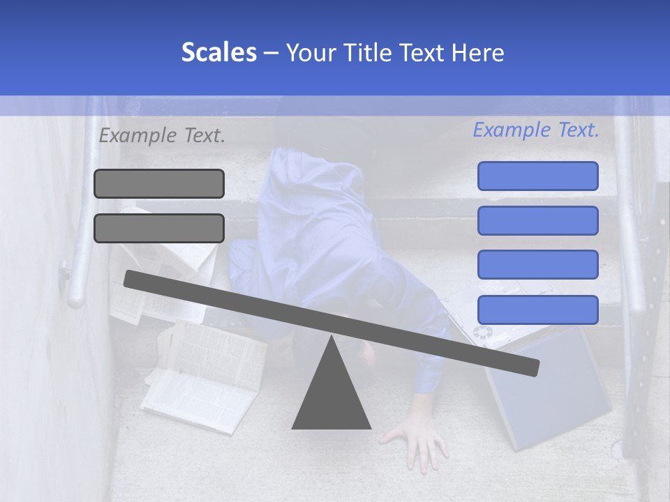 A Man Falling Down A Flight Of Stairs PowerPoint Template