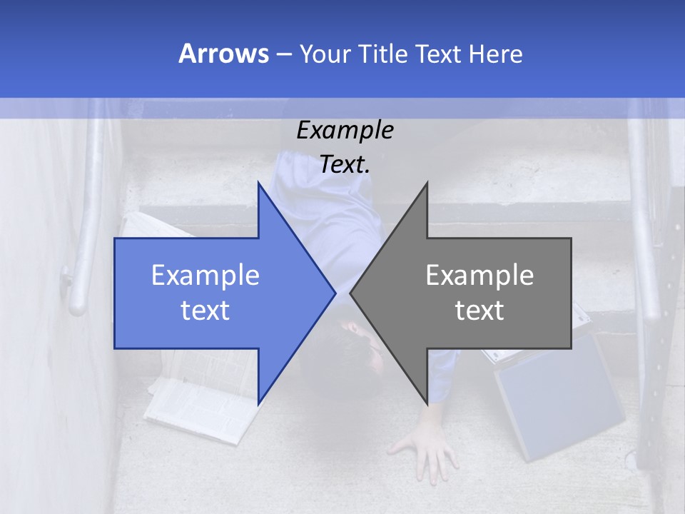 A Man Falling Down A Flight Of Stairs PowerPoint Template