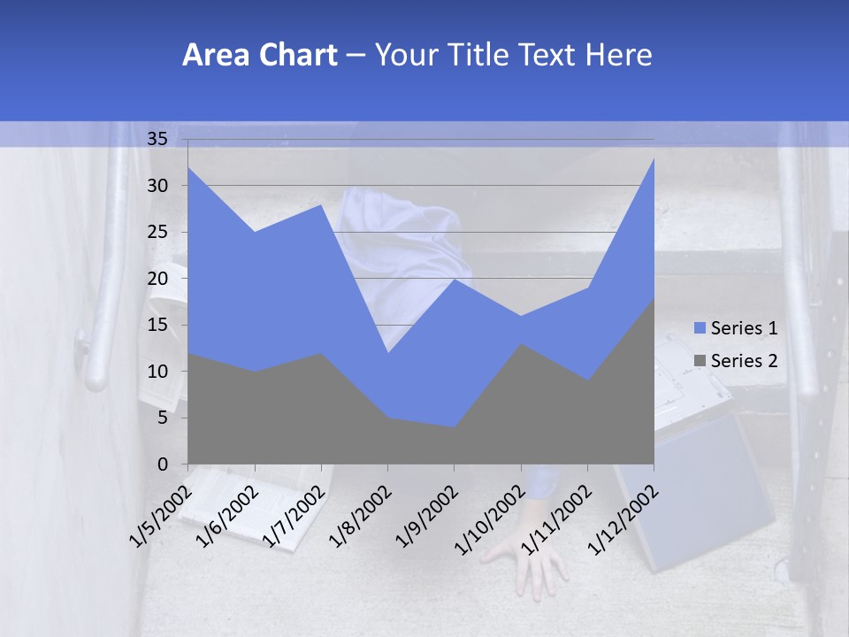 A Man Falling Down A Flight Of Stairs PowerPoint Template