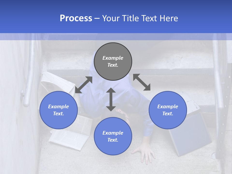A Man Falling Down A Flight Of Stairs PowerPoint Template