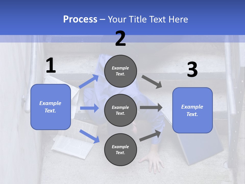 A Man Falling Down A Flight Of Stairs PowerPoint Template