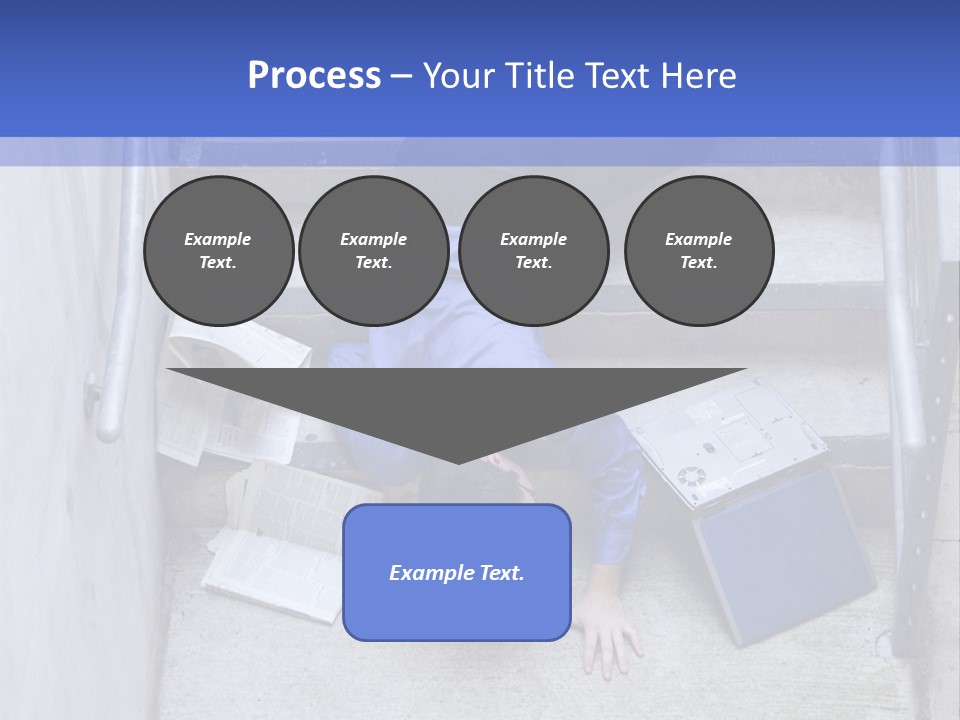 A Man Falling Down A Flight Of Stairs PowerPoint Template