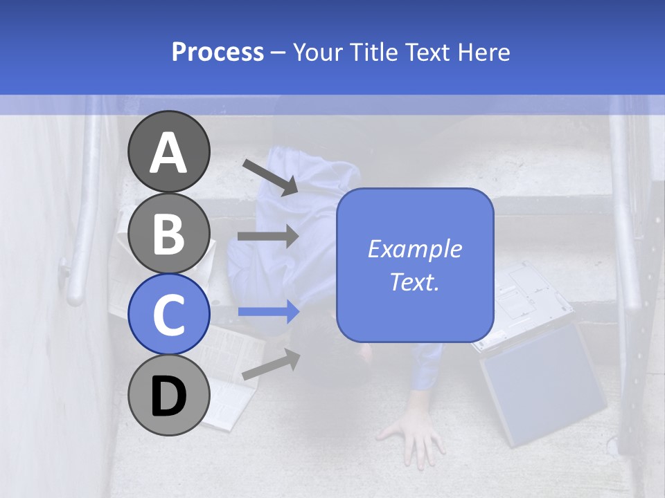 A Man Falling Down A Flight Of Stairs PowerPoint Template