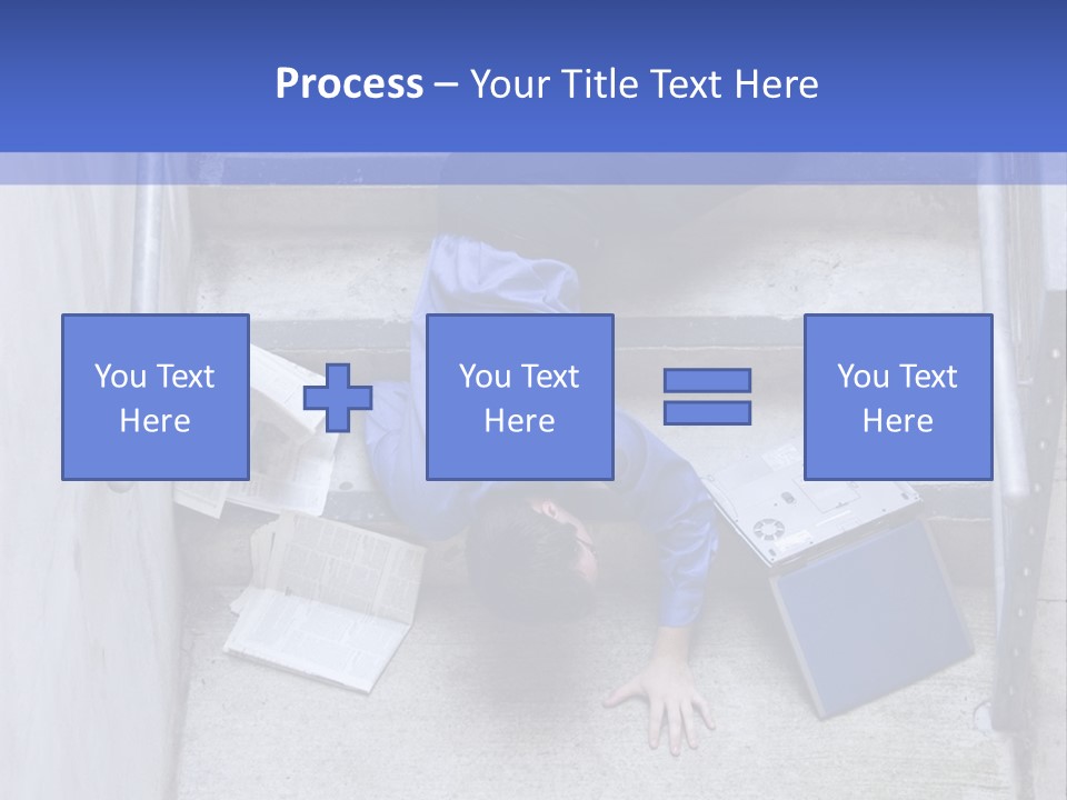A Man Falling Down A Flight Of Stairs PowerPoint Template