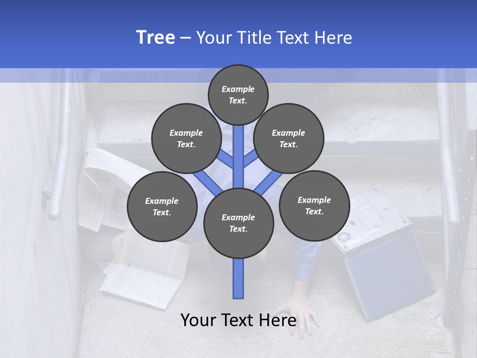 A Man Falling Down A Flight Of Stairs PowerPoint Template