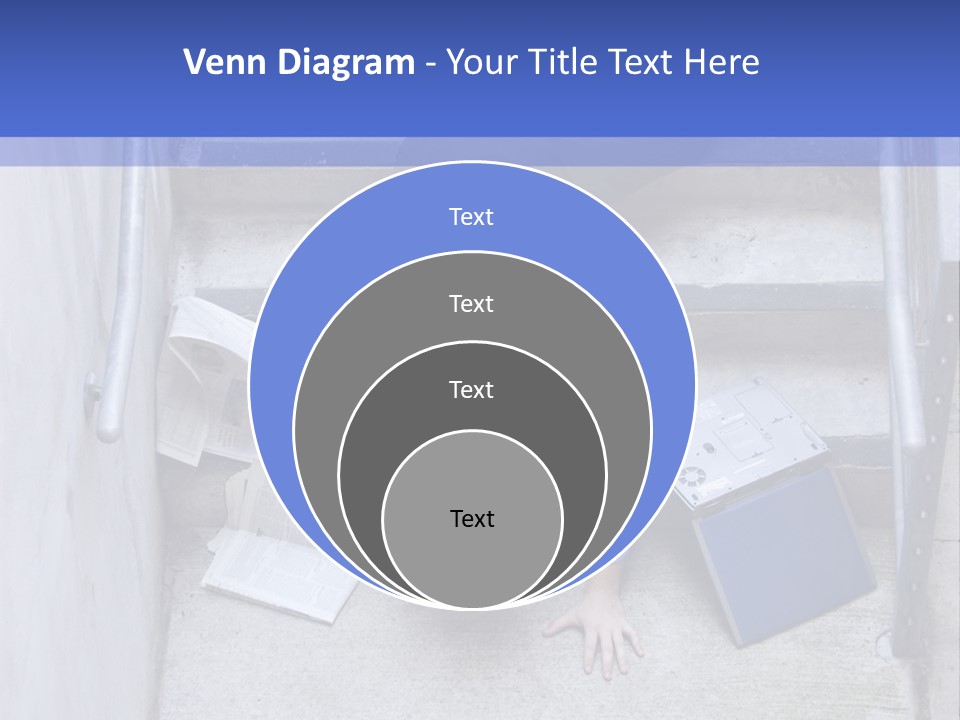 A Man Falling Down A Flight Of Stairs PowerPoint Template